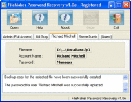 FileMaker Password Recovery screenshot